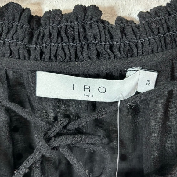 IRO Robbin’s Tie Front Sheer Polka Dot Blouse NWT 34 XS - Picture 4 of 6